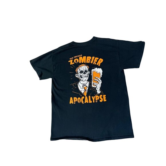 Gildan 2013 Old Chicago Apocalypse T-Shirt Unisex L Used Black Orange Halloween - Picture 11 of 14